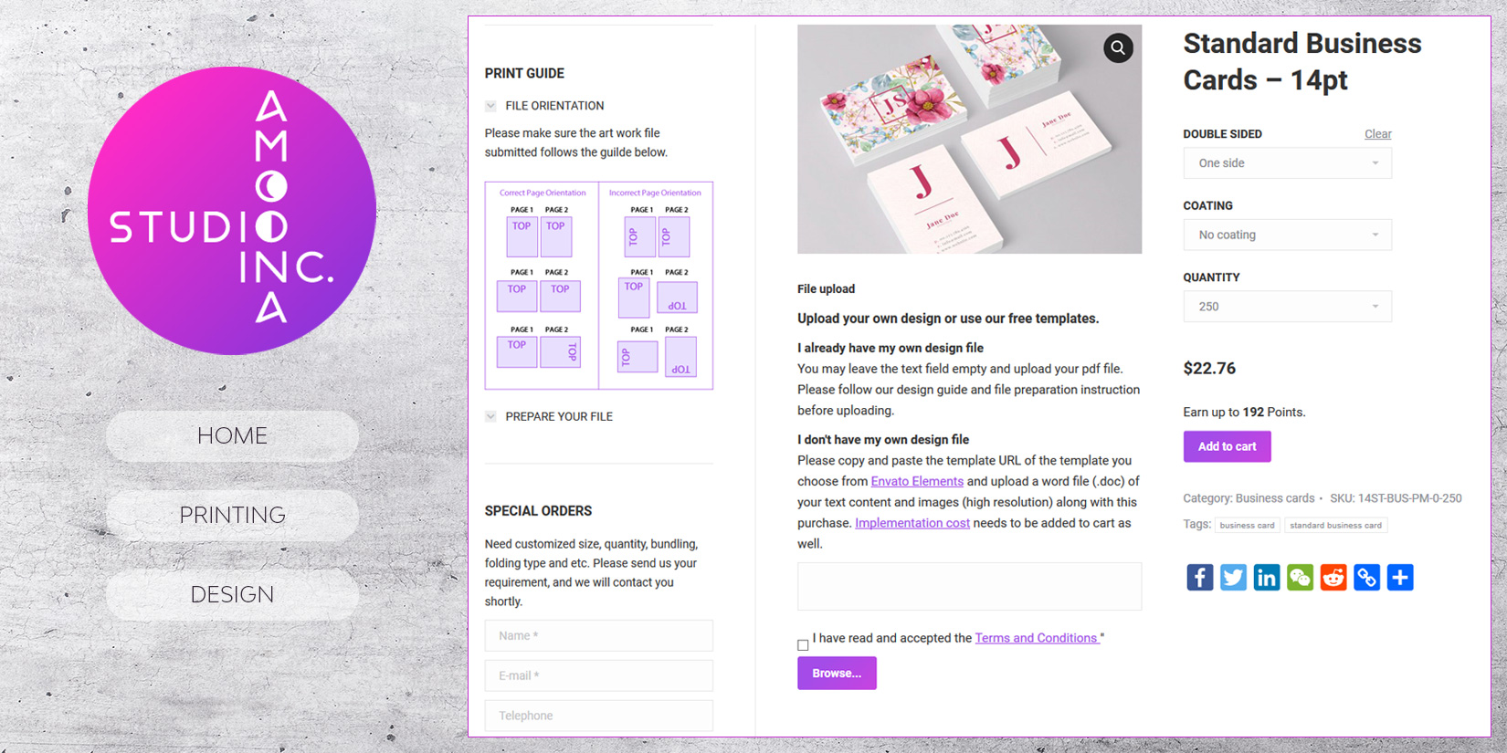 online print shop vista