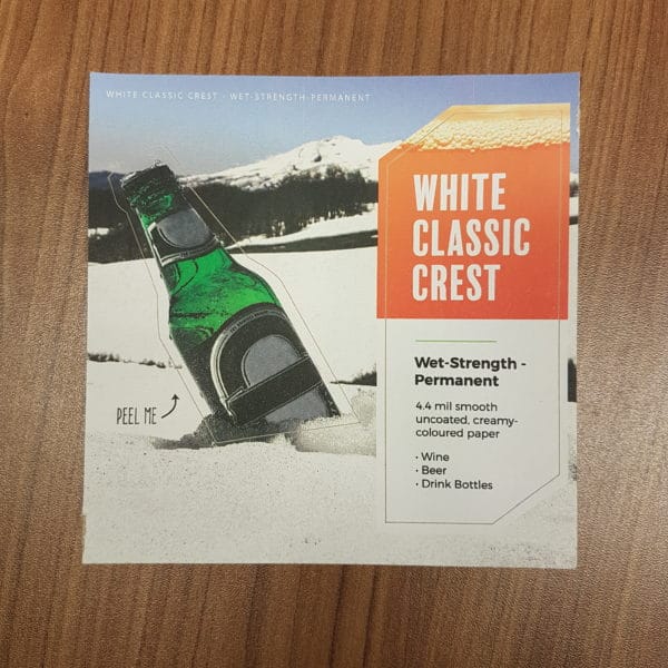 white classic crest wet-strength permanent