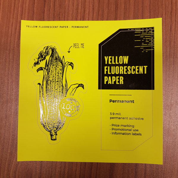 yellow fluorescent paper permanent circle oval